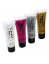 Tradineur - Blíster de maquillaje de Halloween - Incluye: 4 Brillantinas, 6 colores para pintar la cara, 2 esponjas y 1 pincel -