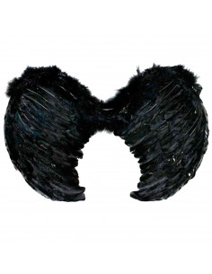 Tradineur - Alas de ángel con plumas y tirantes elásticos, complemento para disfraz de Halloween, carnaval, cosplay, fiestas, na