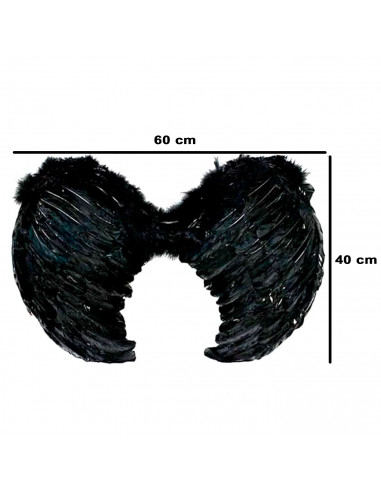 Tradineur - Alas de ángel con plumas y tirantes elásticos, complemento para disfraz de Halloween, carnaval, cosplay, fiestas, na
