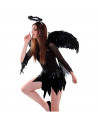 Tradineur - Alas de ángel con plumas y tirantes elásticos, complemento para disfraz de Halloween, carnaval, cosplay, fiestas, na