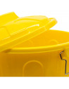 Tradineur - Cubo de basura con tapa y asas metálicas, 31 litros, plástico, contenedor de residuos, papelera, reciclaje, industri