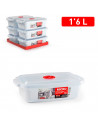 Tradineur - Fiambrera Modelo Micro - Fabricado en plástico - Capacidad de 1,6 Litros - Apta para microondas y lavavajillas - 7,5