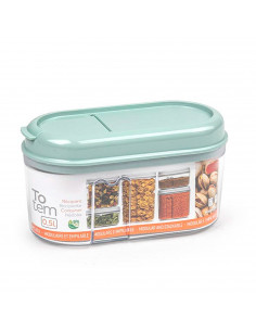 Tradineur - Recipiente Multiusos Modelo "Totem" - Capacidad de 0,5 L - Fabricado en plástico - Apto para uso alimentario - 9 x 8