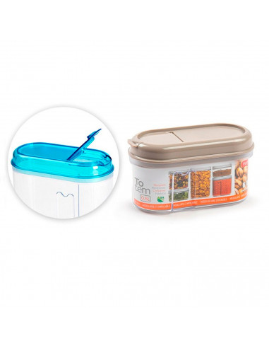 Tradineur - Recipiente Multiusos Modelo "Totem" - Capacidad de 0,5 L - Fabricado en plástico - Apto para uso alimentario - 9 x 8