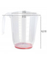 Tradineur - Jarra Medidora transparente con asa - Fabricada en plástico - Capacidad de 1 L - Base antideslizante - 14,5 x 16 x 8