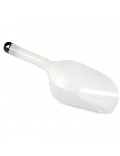 Tradineur - Pala Alimentaria Transparente - Fabricado en plástico - Asa ergonómica - Apto para diversas funciones - 9 x 9,8 x 31