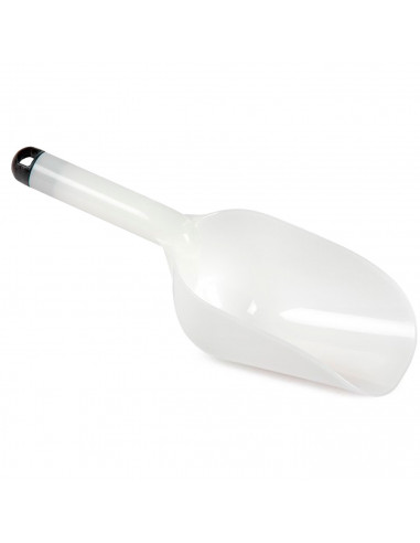 Tradineur - Pala Alimentaria Transparente - Fabricado en plástico - Asa ergonómica - Apto para diversas funciones - 9 x 9,8 x 31