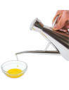 Tradineur - Aceitera de acero inoxidable, modelo Classic, dispensador de aliño cónico rellenable, aceite, vinagre, apta para lav