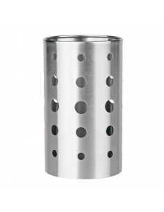 Tradineur - Escurrecubiertos cilíndrico de acero inoxidable, multiusos, escurrir, almacenar utensilios, cocina, apto para lavava