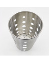 Tradineur - Escurrecubiertos cilíndrico de acero inoxidable, multiusos, escurrir, almacenar utensilios, cocina, apto para lavava