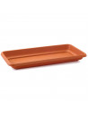 Tradineur - Plato jardinera de 80 cm plástico, marrón, macetero, maceta para plantas y flores rectangular de plástico.  6 x 36,5