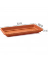 Tradineur - Plato jardinera de 80 cm plástico, marrón, macetero, maceta para plantas y flores rectangular de plástico.  6 x 36,5