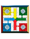 Tradineur - Tablero de parchís con marco madera MDF, 4 jugadores, duradero y resistente, juegos de mesa clásicos, 32 x 32 cm