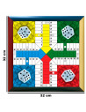 Tradineur - Tablero de parchís con marco madera MDF, 4 jugadores, duradero y resistente, juegos de mesa clásicos, 32 x 32 cm