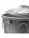 Tradineur - Cubo de basura, plástico, 21 litros, incluye asas metálicas y tapa, resistente, contenedor de residuos, papelera, re