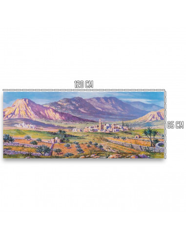 Tradineur - Rollo de papel con paisaje de belén - Decoración para Nacimiento, Navidad, tradicional - Alto detalle - 120 x 65 cm