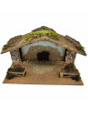 Tradineur - Cueva/Portal de belén de madera, pesebre, cueva con tejado para nacimiento - figura de navidad, decoración navideña