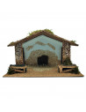 Tradineur - Cueva/Portal de belén de madera, pesebre, cueva con tejado para nacimiento - figura de navidad, decoración navideña