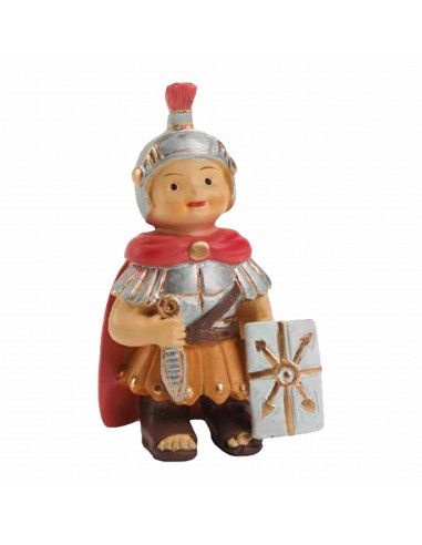 Tradineur - Figura de Romano para Belén - Estilo naïf - Marmolina - Adorno divertido para nacimiento, Navidad, decoración tradic
