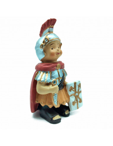 Tradineur - Figura de Romano para Belén - Estilo naïf - Marmolina - Adorno divertido para nacimiento, Navidad, decoración tradic
