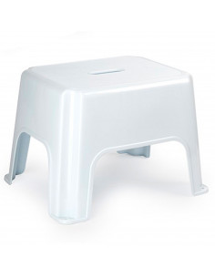 Tradineur - Taburete rectangular de plástico, modelo Pocket, asiento antideslizante de 31,5 x 23,5 cm, escalón, reposapiés, peld