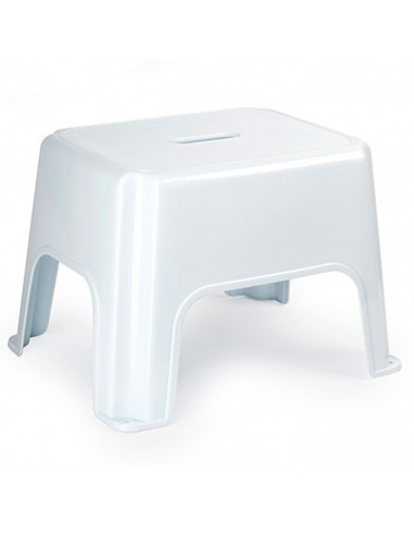 Tradineur - Taburete rectangular de plástico, modelo Pocket, asiento antideslizante de 31,5 x 23,5 cm, escalón, reposapiés, peld