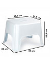 Tradineur - Taburete rectangular de plástico, modelo Pocket, asiento antideslizante de 31,5 x 23,5 cm, escalón, reposapiés, peld