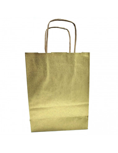 Tradineur - Pack de 50 bolsa Kraft "XS" - Ideal para guardar tus regalos de navidad, fin de años o año nuevo - 18 x 24 cm - Colo