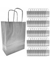 Tradineur - Pack de 50 bolsa Kraft "XS" - Ideal para guardar tus regalos de navidad, fin de años o año nuevo - 18 x 24 cm - Colo