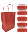 Tradineur - Pack de 50 bolsa Kraft "XS" - Ideal para guardar tus regalos de navidad, fin de años o año nuevo - 18 x 24 cm - Colo