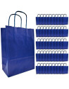 Tradineur - Pack de 50 bolsa Kraft "XS" - Ideal para guardar tus regalos de navidad, fin de años o año nuevo - 18 x 24 cm - Colo