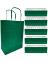 Tradineur - Pack de 50 bolsa Kraft "XS" - Ideal para guardar tus regalos de navidad, fin de años o año nuevo - 18 x 24 cm - Colo