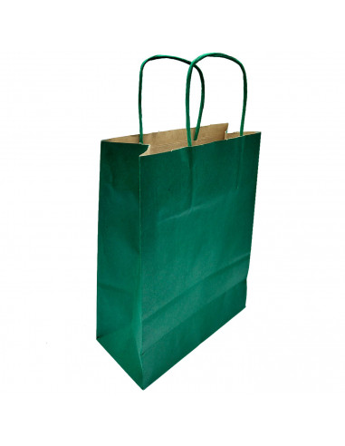 Tradineur - Pack de 50 bolsa Kraft "XS" - Ideal para guardar tus regalos de navidad, fin de años o año nuevo - 18 x 24 cm - Colo
