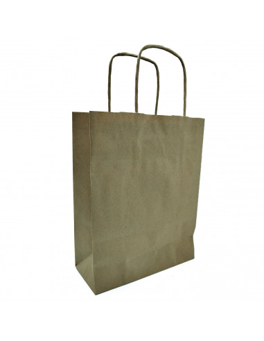 Tradineur - Pack de 50 bolsa Kraft "S" - Ideal para guardar tus regalos de navidad, fin de años o año nuevo - 24 x 32 cm - Color