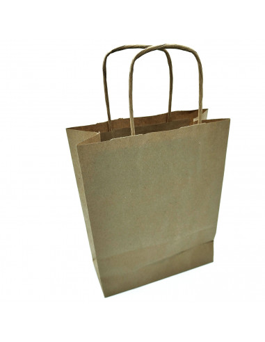 Tradineur - Pack de 50 bolsa Kraft "S" - Ideal para guardar tus regalos de navidad, fin de años o año nuevo - 24 x 32 cm - Color