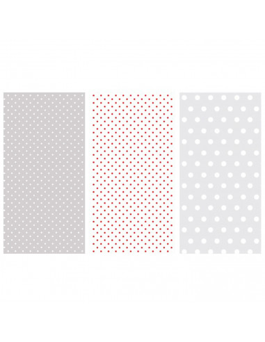 Tradineur - Pack de 3 rollos de envoltorio de regalo, plástico transparente decorado, láminas, hojas para envolver regalos, cump
