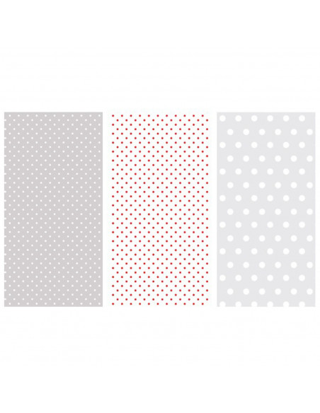 Tradineur - Pack de 3 rollos de envoltorio de regalo, plástico transparente decorado, láminas, hojas para envolver regalos, cump