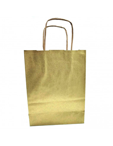 Tradineur - Pack de 50 bolsa Kraft "S" - Ideal para guardar tus regalos de navidad, fin de años o año nuevo - 24 x 32 cm - Color