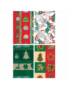 Tradineur - Pack de 4 rollos de papel de regalo, modelo Navidad, láminas, hojas para envolver regalos, cumpleaños, decoración, 1