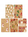 Tradineur - Pack de 5 rollos de papel kraft de regalo, modelo Navidad, láminas, hojas para envolver regalos, cumpleaños, fiestas