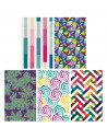 Tradineur - Pack de 5 rollos de papel de regalo, modelo Patrones, láminas, hojas para envolver regalos, cumpleaños, Navidad, 70