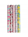 Tradineur - Pack de 5 rollos de papel de regalo, modelo Chic, láminas, hojas para envolver regalos, cumpleaños, Navidad, 70 x 20