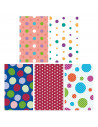 Tradineur - Pack de 5 rollos de papel de regalo, modelo Lunares, láminas, hojas para envolver regalos, cumpleaños, Navidad, 70 x