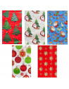 Tradineur - Pack de 5 rollos de papel de regalo, modelo Navidad 15002, láminas, hojas para envolver regalos, cumpleaños, Navidad
