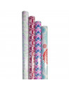 Tradineur - Pack de 4 rollos de papel de regalo, modelo Todo Año, láminas, hojas para envolver regalos, cumpleaños, Navidad, 100