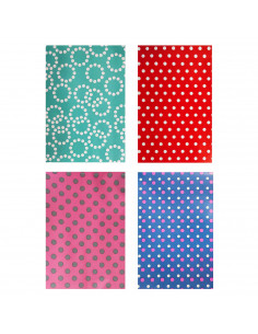 Tradineur - Pack de 4 rollos de papel de regalo, modelo Lunares, láminas, hojas para envolver regalos, cumpleaños, Navidad, 100