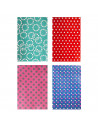 Tradineur - Pack de 4 rollos de papel de regalo, modelo Lunares, láminas, hojas para envolver regalos, cumpleaños, Navidad, 100