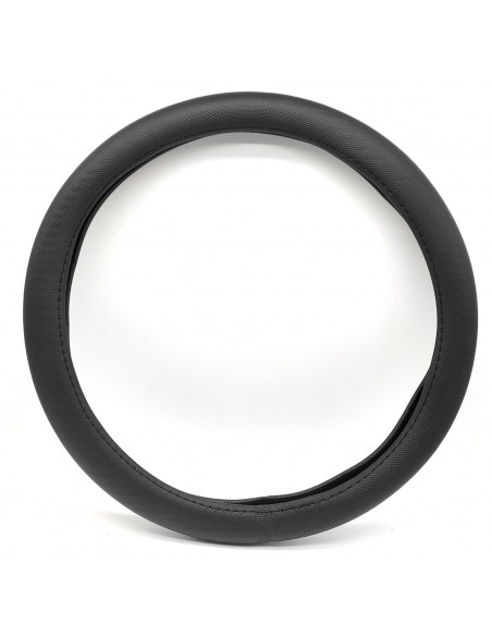 Tradineur - Funda de volante universal negro de 38 cm de diámetro, simil piel, cubierta de volante, modelo aleatorio