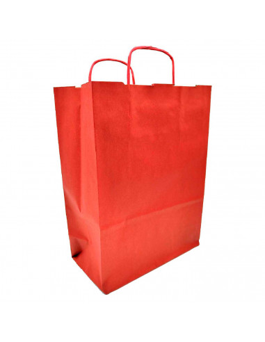 Tradineur - Pack de 50 bolsa Kraft "M" - Ideal para guardar tus regalos de navidad, fin de años o año nuevo - 27 x 37 cm - Color