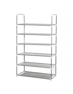 Estantería metálica multiusos de acero, 6 baldas de tela, 104 x 58 x 27 cm, estantes de almacenamiento y organización para hogar